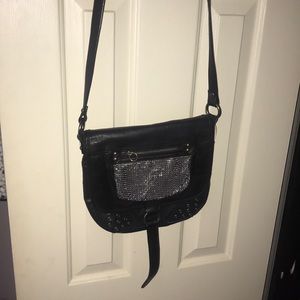 EUC Trendy Black Crossbody Purse Bag Stud chain
